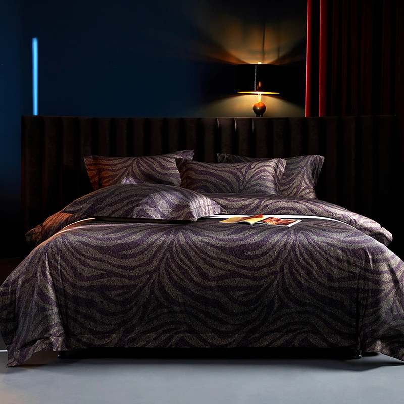 1200TC Luxury Sateen Weave Egyptian cotton Bedding Vibrant Duvet cover Sheet Pillowcases Ultra-Soft Fade Resistant Rich in Color