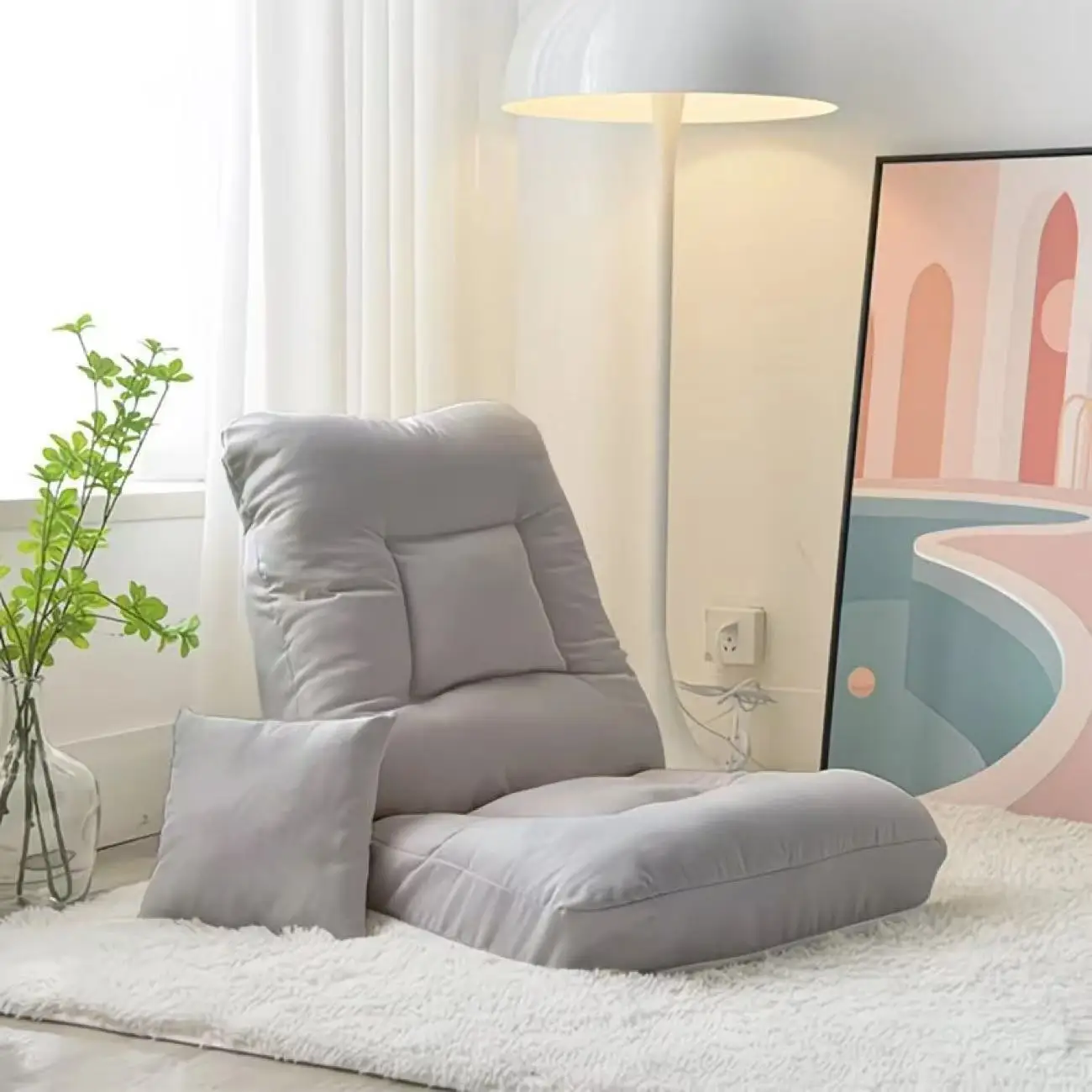 Lazy sofa, tatami, bay window, single balcony, backrest cushion, bedroom bed, living room, backrest chair, folding seat