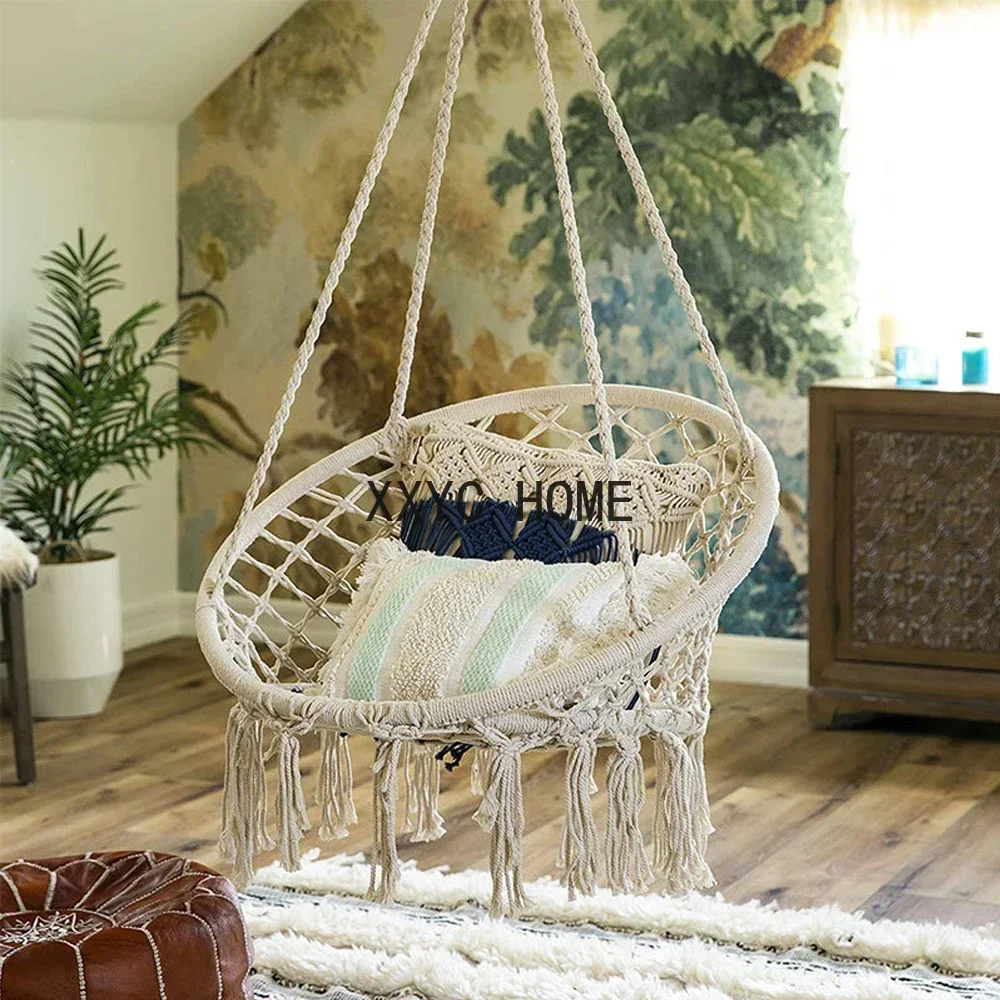 150kg Garden Chair Swinging Indoor Outdoor Furniture Hammock Hanging Rope Chair Swing Chair Seat Hammock Camping Home Use