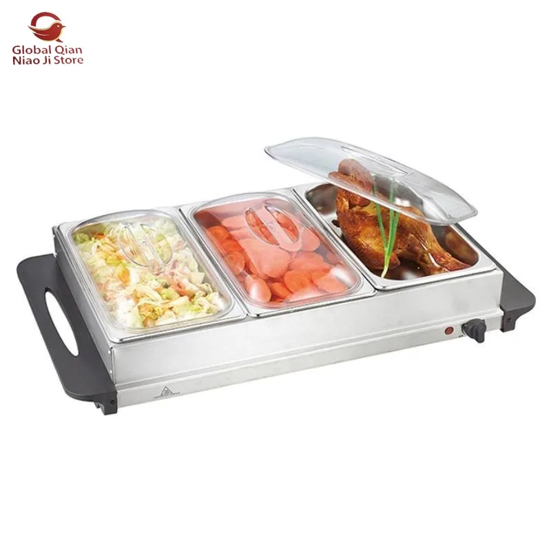 3 X 2.5L Stainless Steel Insulated Tray for Food And Beverage Keeping Warm And Fresh