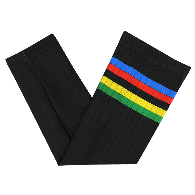 Manches de cyclisme Aero Stripe Champion pour hommes et femmes, crème solaire d'été, manches de bras de vélo de course sur route, accessoires de sport cool, arc-en-ciel, nouveau