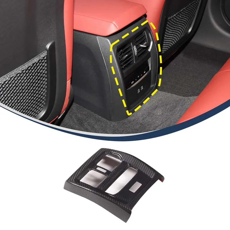 

For BMW 4 Series G22 G23 G26 2020-2025 Real Carbon Fiber Car rear exhaust air vent frame decorative sticker interior accessories