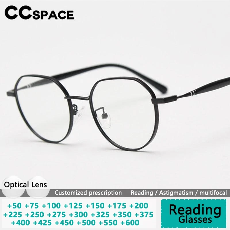 Lunettes de lecture rondes anti-lumière bleue tendance, lunettes de lecture en métal pour hommes, lunettes unisexes anti-reflets pour ordinateur, lunettes R57640