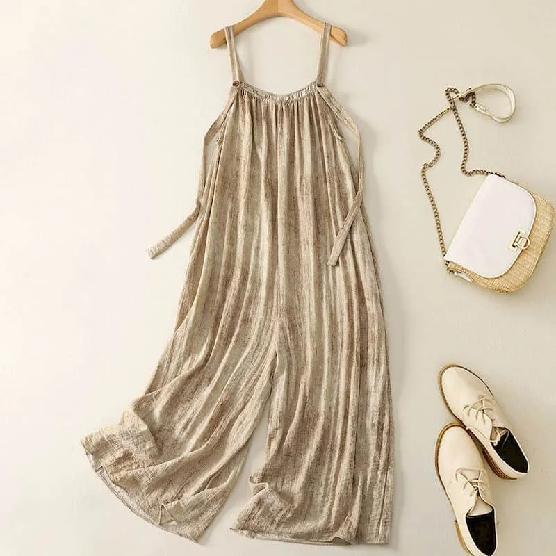 

Vacation Jumpsuits Loose 2026 Summer New Playsuits Casual Flowing Fabric Elegant Wide Leg Pants One Piece Outfit Women Clothes