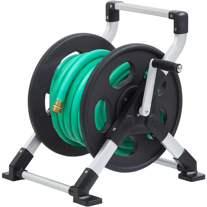 

306 Explorer Floor or Wall Mount Hose Reel, Aluminum, Holds 150-feet of 5/8-Inch hose,