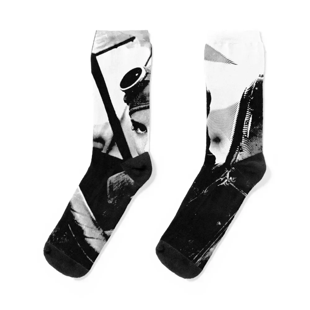 

Katharine Hepburn Black & White Portrait / Linocut Socks funny gift luxe Socks For Men Women's