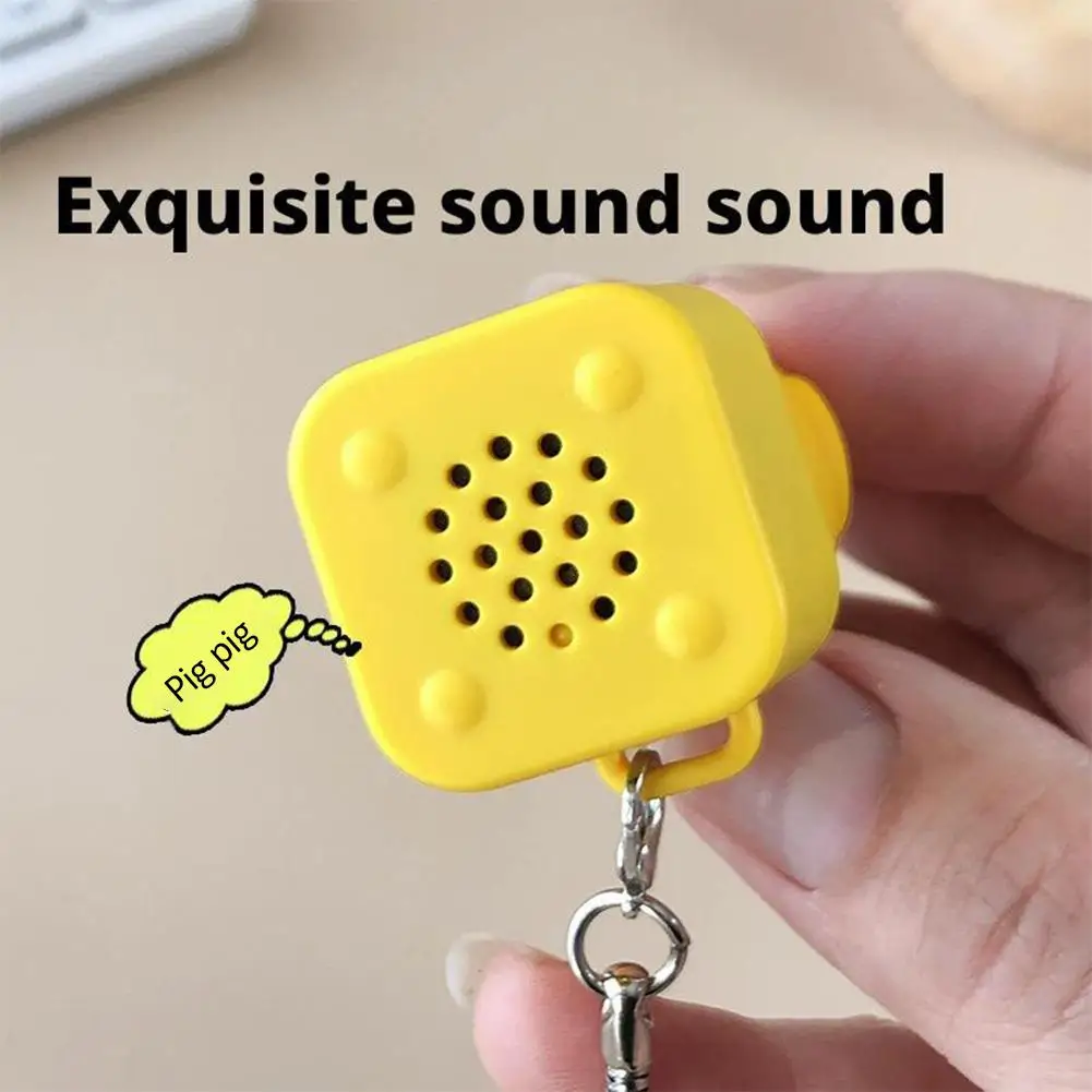 Funny Croaking Frog Keychain Rechargeable Frog Keyboard Fidget Clicker Frog /Pig Sound Keychain With LED Light For Stress Relief