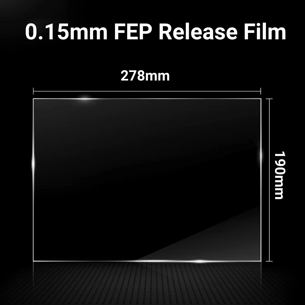 5 Pcs FEP Film 10.1 Inch 278*190mm for ANYCUBIC Photon Mono M5 M5s Pro 0.15mm UV Resin 3D Printers Release Films 3D Printed Part