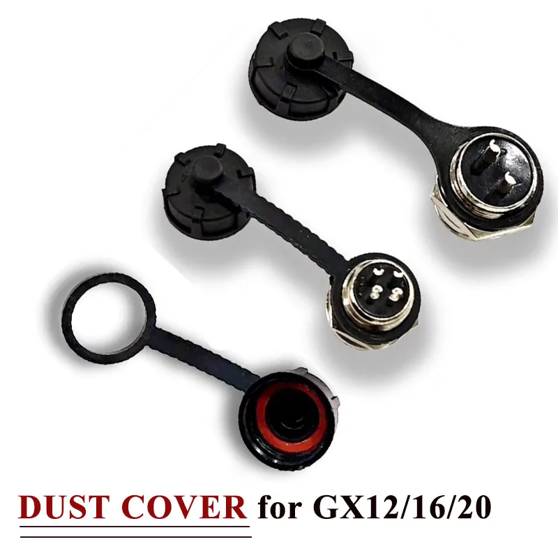GX12 GX16 GX20 Plastic Threaded Dust Cap f Aviation Plug Socket Waterproof Dustproof Anti-Lost Design GX12 GX16 Connector Cover