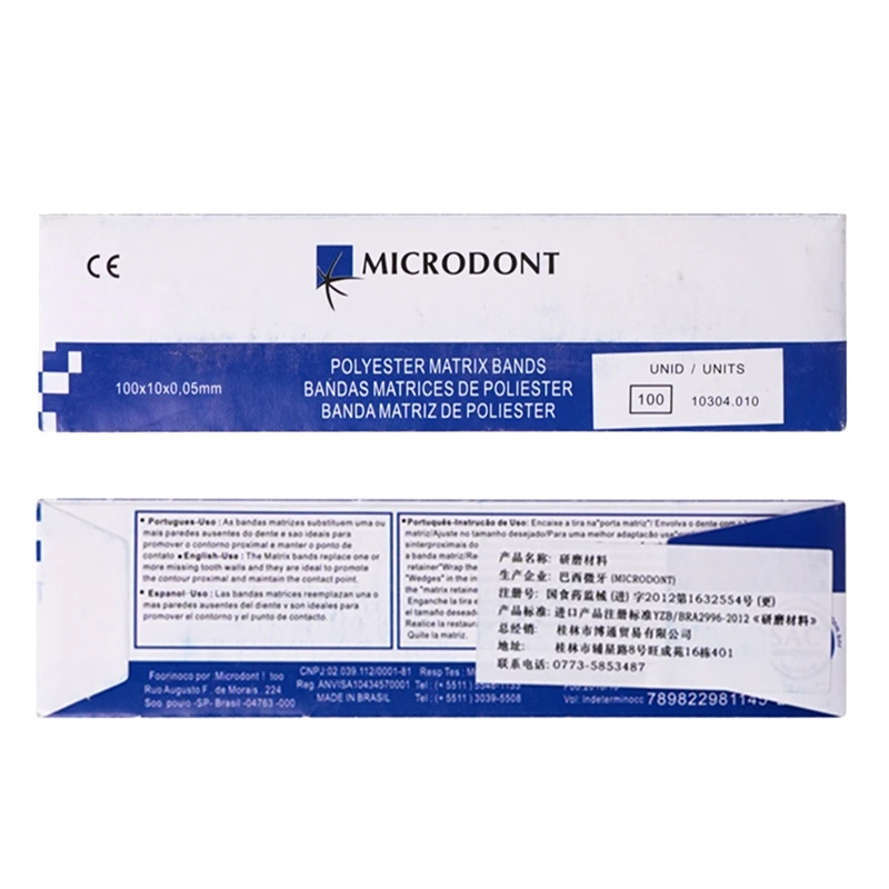 100pcs/box Dental Polyester Matrix Bands Dental Material Matrices Without Matrix Retainer Fit Filling Decayed Tooth