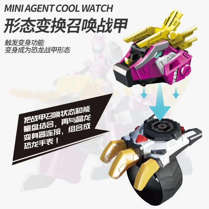 2025 Servic secreto móvil Deco Miniforce X reloj de juguete Super dinosaurio potencia Mecha deformación Robot regalo favorito de los niños