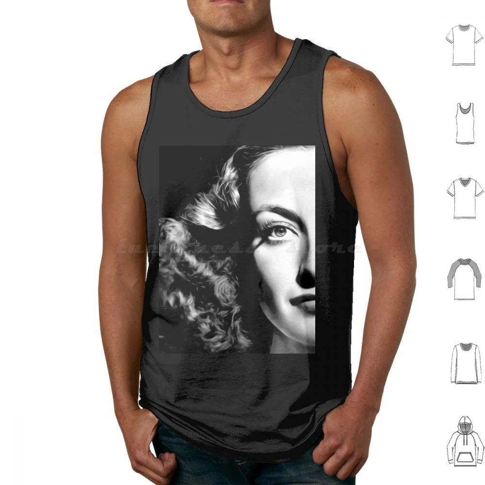 Portrait Of Joan , Famous American Actress In Hollywood In Mid-Twentieth Century Tank Tops Print Cotton Joan Joan American