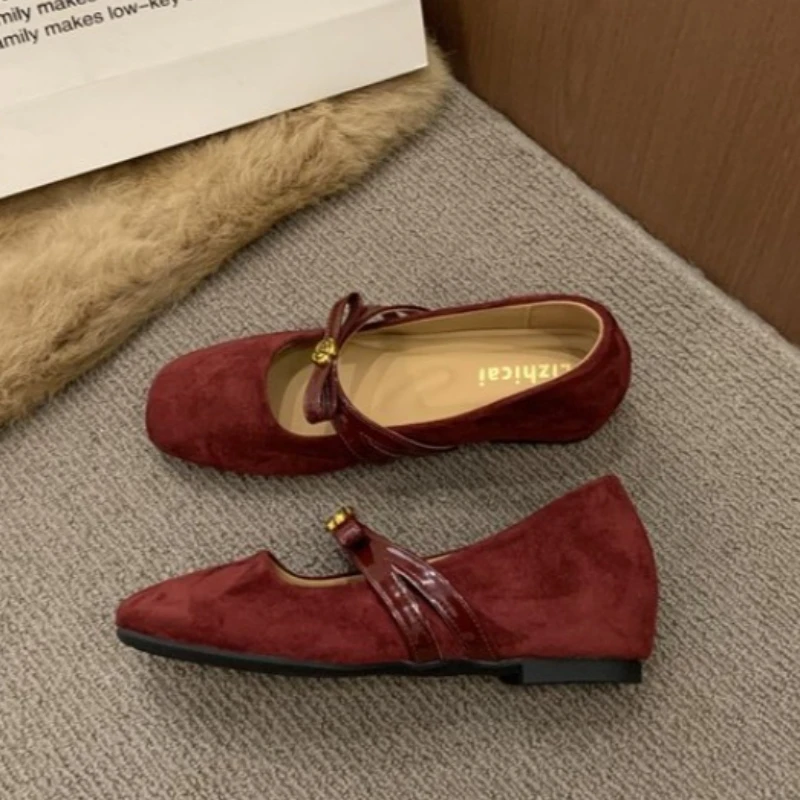 Bild 6: Französischer Stil Damenschuhe mit Dicker Sohle Neue Herbstmode Niedriger Absatz Lässig Bequem