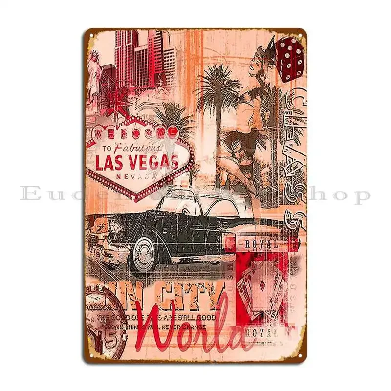 Металлическая вывеска Лас-Вегаса, настенная табличка, дизайн паба, персонализированный настенный паб, жестяная вывеска, плакат