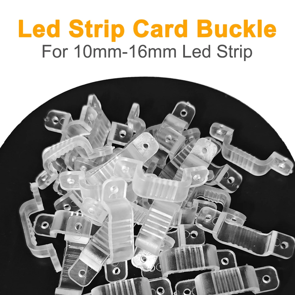 10mm-16mm LED Strip Plastic Buckle Fixing Clips High Quality Flexible Accessories For 110V 220V 5050 2835 Light Tape 5PCS-100PCS