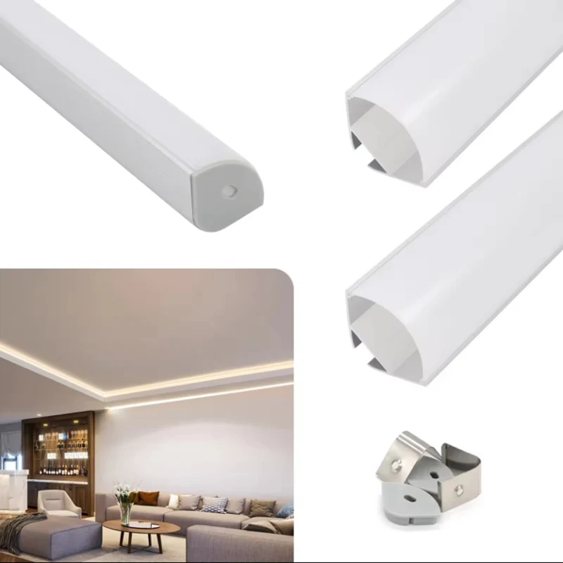 Imagem -04 - V-forma Led Strip Channel para Gabinete do Teto Perfil de Alumínio Perfil 90 Graus 30*30 mm