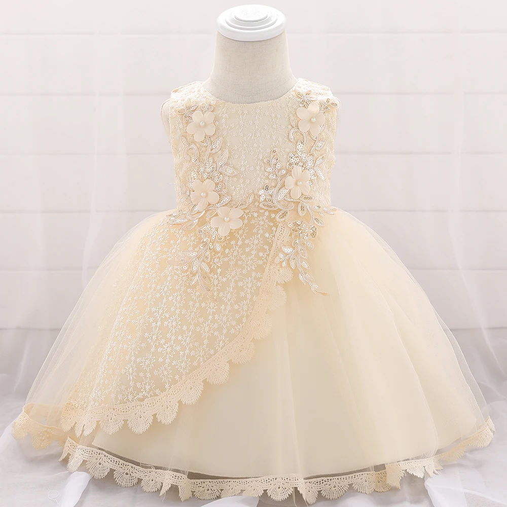 Christmas Celebration Christening First Birthday Dress Baby Girl Party Flower Dresses Child Princess Dress 3 6 12 Month Vestidos