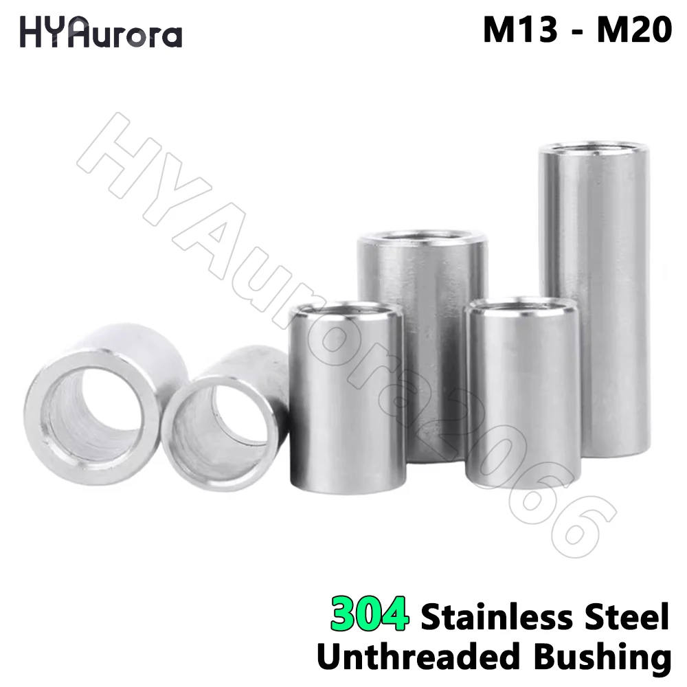 304 Spacer M13 to M20, Stainless Steel Unthreaded Bushing Washer, Round Hollow Standoff Straight Through Column Gasket Sleeve