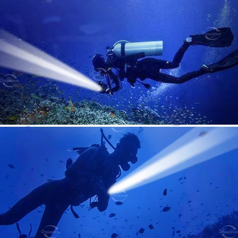 Powerful Diving Flashlight XHP220/XHP50 Professional Underwater Lantern 9000000LM Scuba Diving Torch IPX8 Waterproof Dive Light