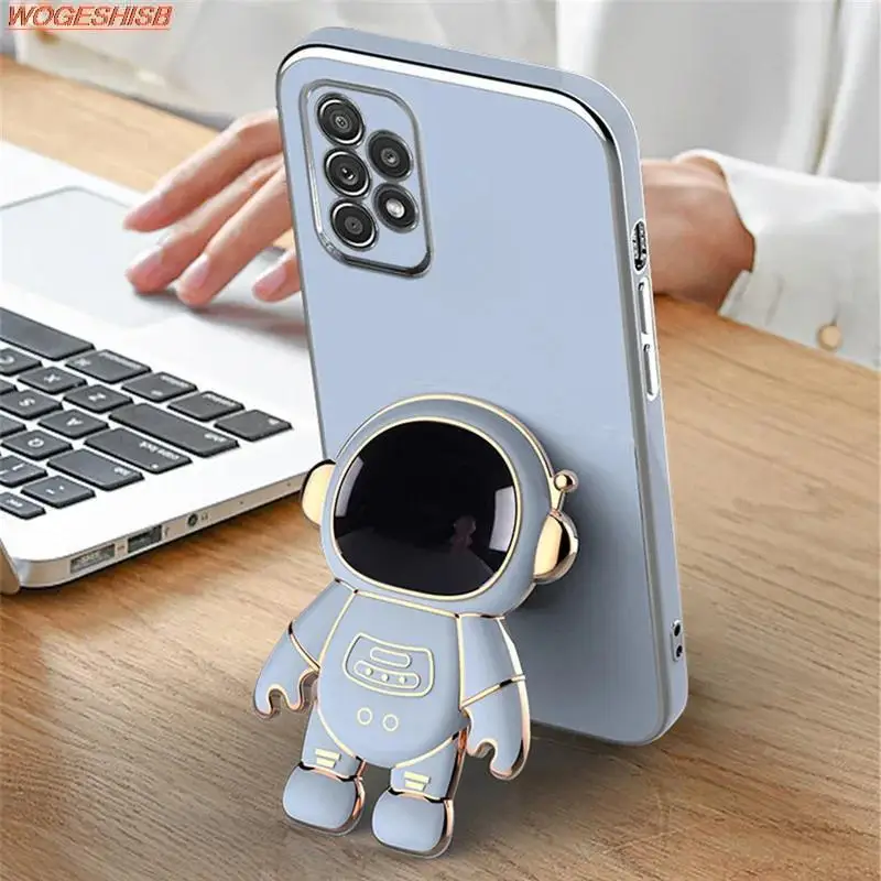 Square Case For Samsung Galaxy M54 M14 M53 M33 M23 M52 M42 M32 M12 M51 M31 M21s M11 M04 M02s M01s Astronaut Ring Phone Holder