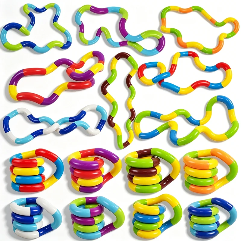 Juguete Sensorial Deformable Tangle Fidget para Enrollar, Coordinación Mano-Ojo, Alivia la Ansiedad, Juguete para Dedos para Aliviar el TDAH, Autismo, Relajación en el Escritorio