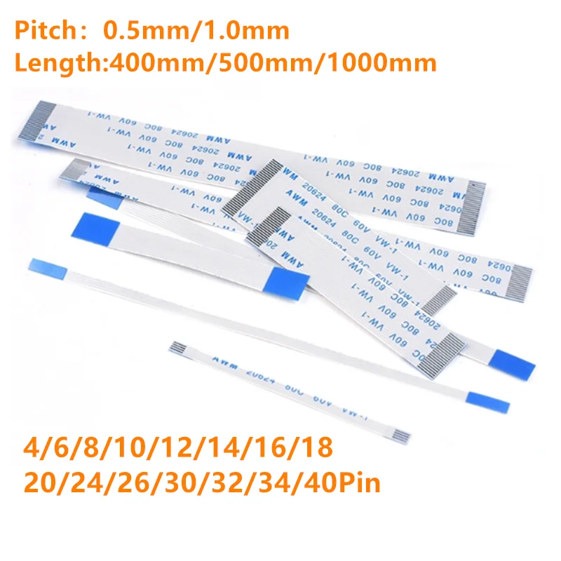 AWM 20624 80C 60V VW-1 FFC FPC Flat flexible cable 4/5/6/8/10/12/14/16/18/20/22/24/26/28/30/32/34/36/38/40/45/50/54/60 Pin