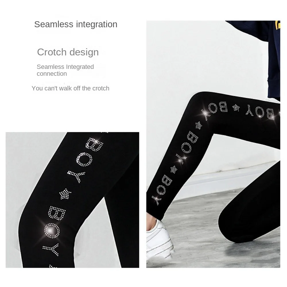 กางเกงเลกกิ้งกลิตเตอร์แบบสว่างสดใส กางเกงฮาเร็มยืดหยุ่นสูง กางเกงกลิตเตอร์เพชร กางเกงเอวสูงแบบหนา