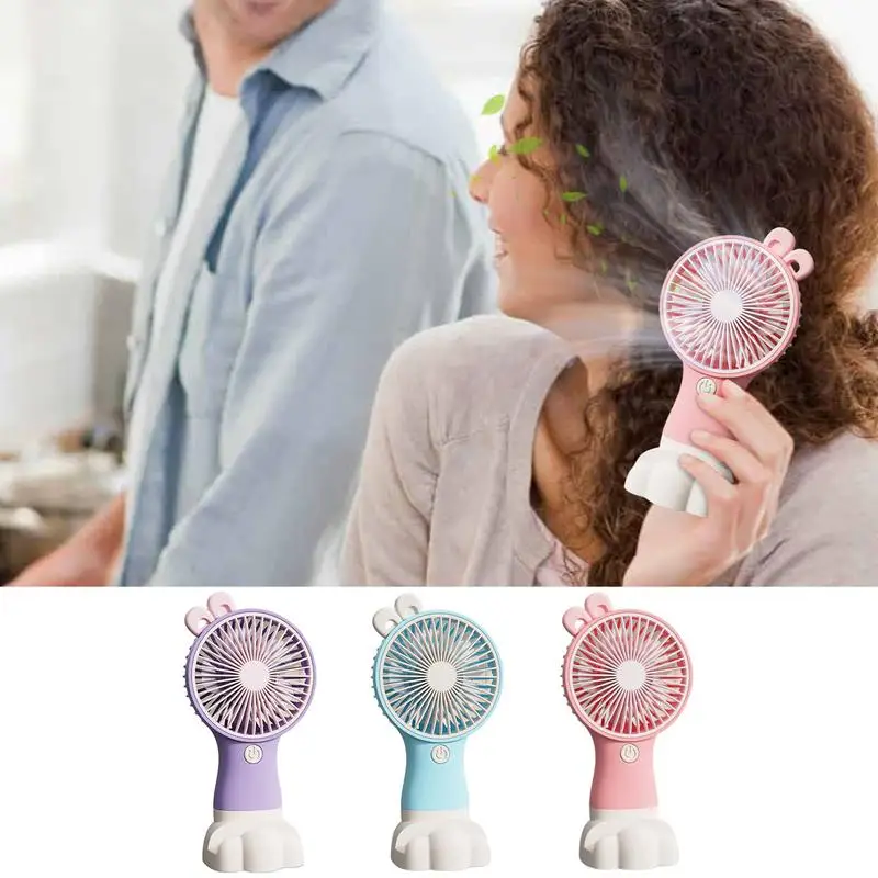 Handheld Mini Fan Foldable Portable Neck Hanging Fans 5 Speed Rechargeable Fan with Phone Stand and Display Screen  for Outdoor