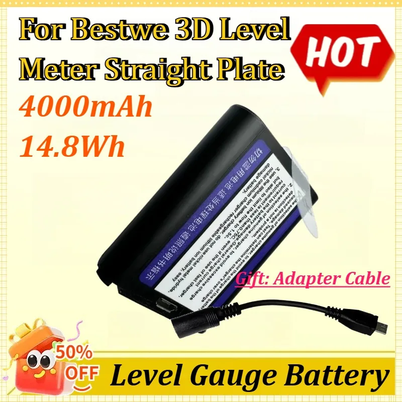 

Rechargeable Battery 4000mAh 14.8Wh for Bestwe 3D Level Meter Straight Plate Lithium Battery Laser 8 Line 12 Line Wall Sticker