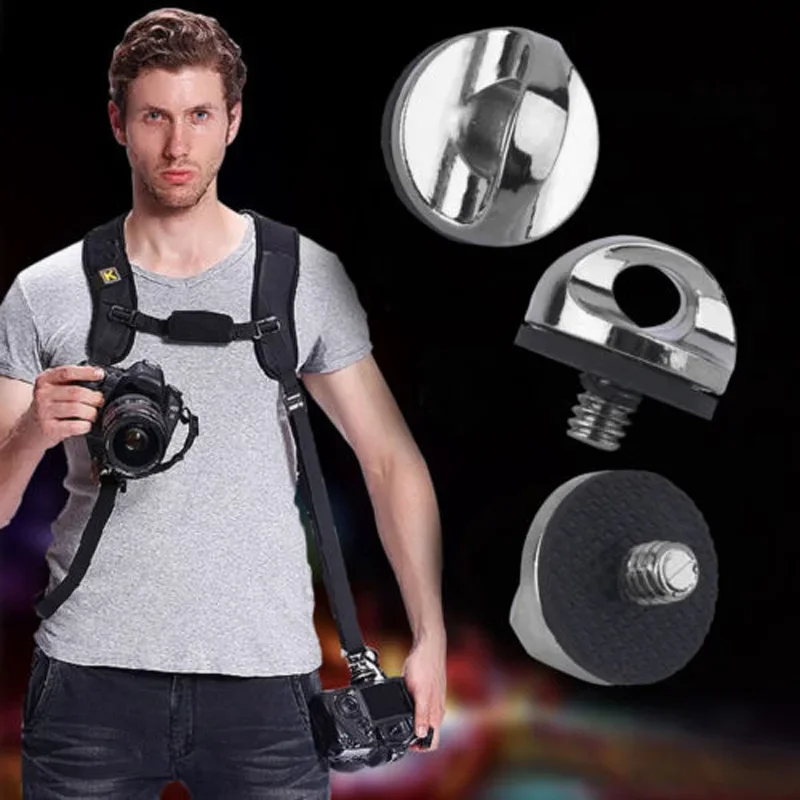 

for DSLR SLR Camera Screw Strap Tripod Quick Plate Mount Safety Belt 1/4" Release Adapter Accs Single Shoulder