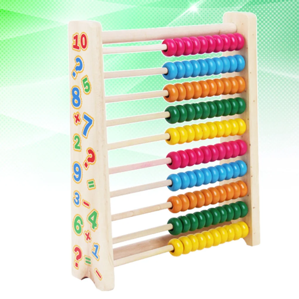 10 أكشاك خشبية المعداد الخرز الملون حساب الإطار دائم آمنة الطفل التعليم المبكر هدية ألعاب الرياضيات الخشبية