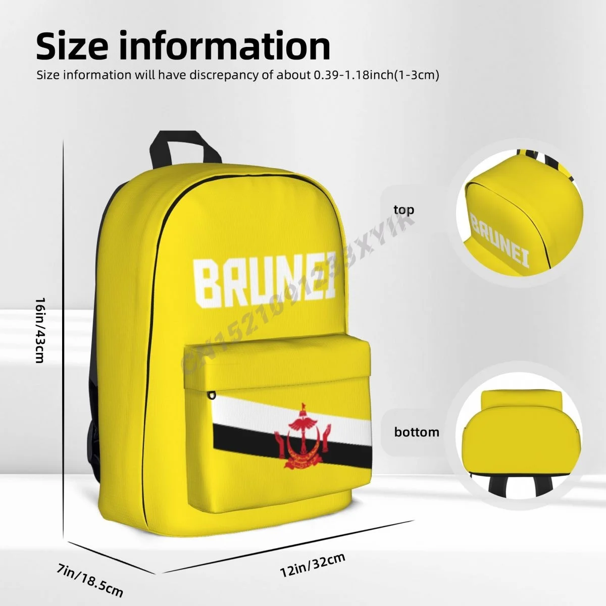 Unisex Rucksack Brunei Flagge Bruneian Stich Schul Messenger Tasche Fall Laptop Reisetasche Mochila Geschenk