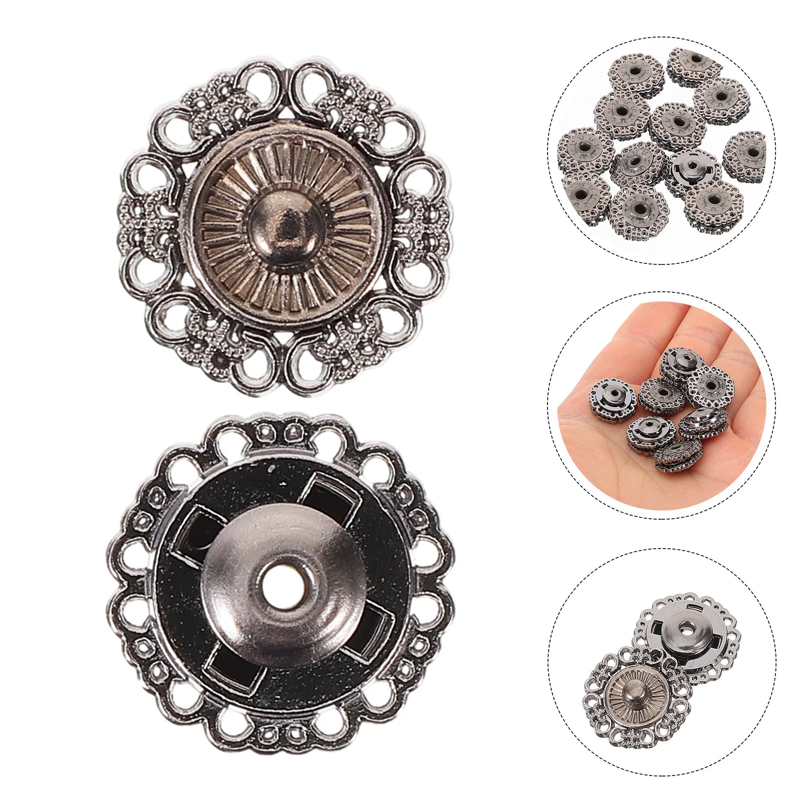 

25Pcs Snap Fastener Buttons Metal Press Studs for Sewing Clothes Bags DIY Replacement Snaps Bulk Press Buttons