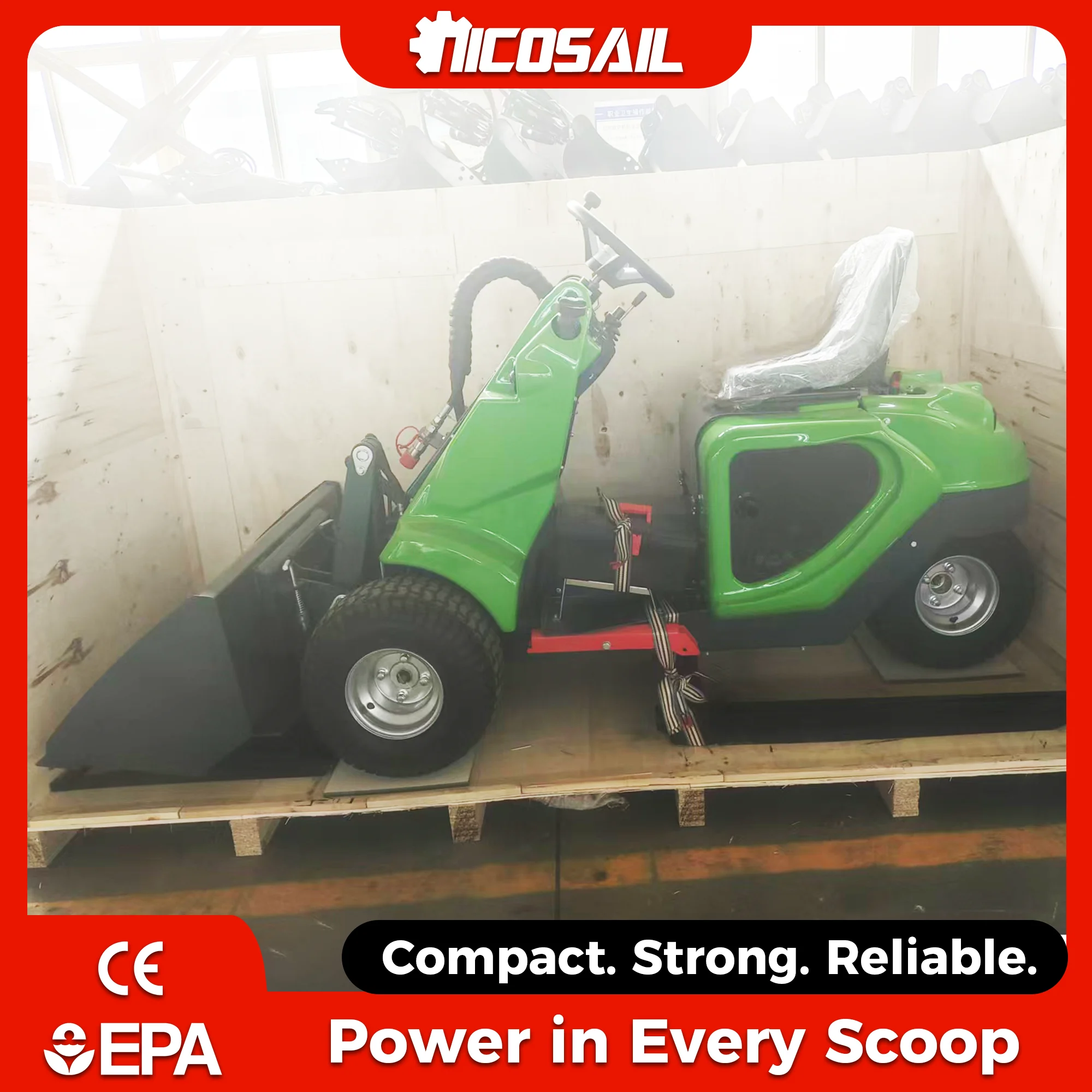 

Mini 3-Wheel Skid Steer Loader Front Loader Design 400kg 500kg Capacity Engine Small Machinery Wheel Loader