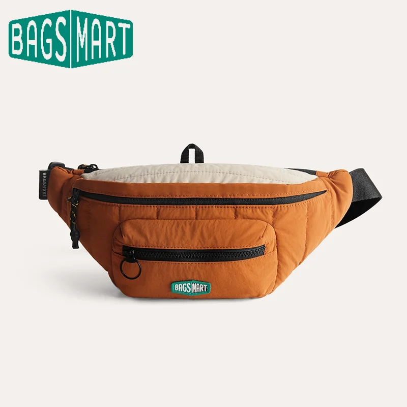 

Стеганая поясная сумка BAGSMART, сумка через плечо для мужчин и женщин, водонепроницаемая нагрудная поясная сумка с несколькими карманами, легкий рюкзак