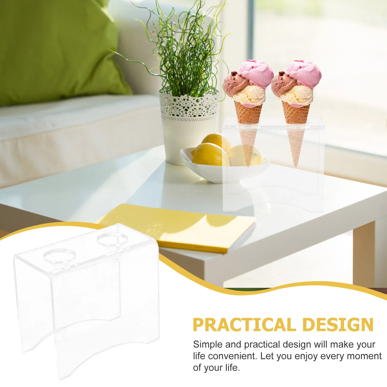 

Acrylic Cone Rack Display St for Ice Cream Cones Sushi Rolls Kids Party Summer Gathering Family Celebration Storage Shelf Holder