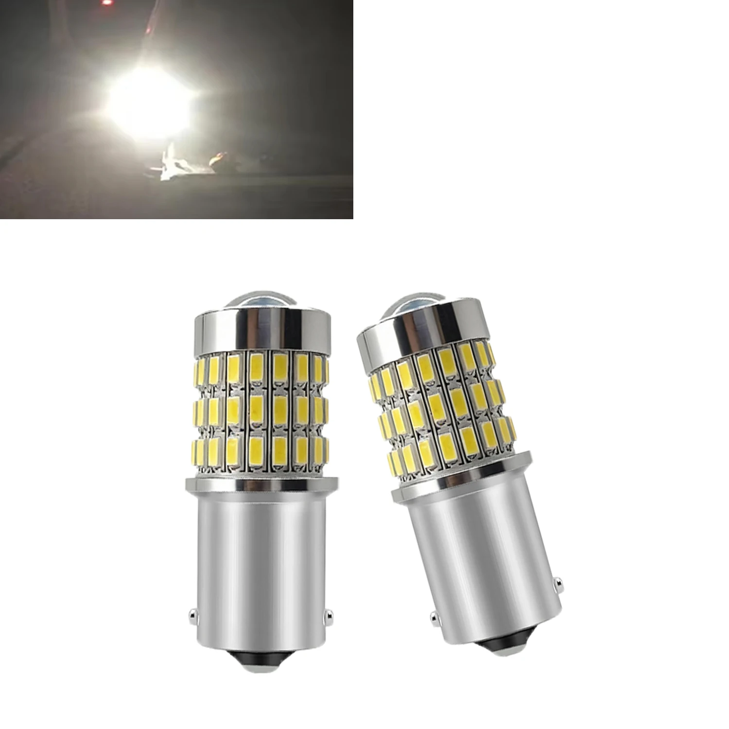 2PCS BA15S 1156 P21W LED Daytime Running Light Bulbs No Hyper Flash Canbus DRLs Car Headlamp City Lamp