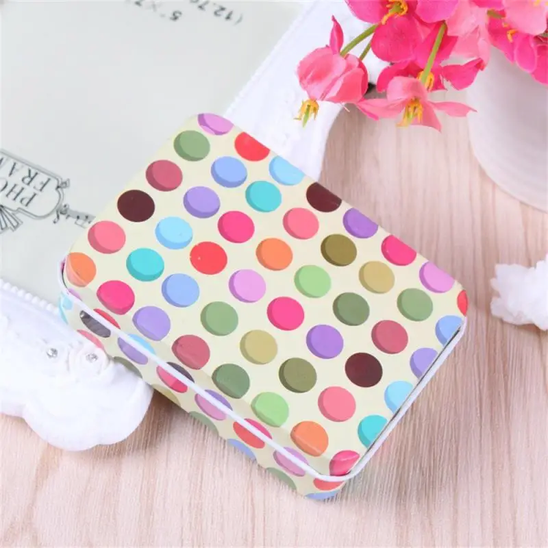 Cartoon Rectangular Storage Box Mini Tin Metal Box Sealed Jar Packing Boxes Earrings Hairpin Cosmetic Jewelry Storage Container