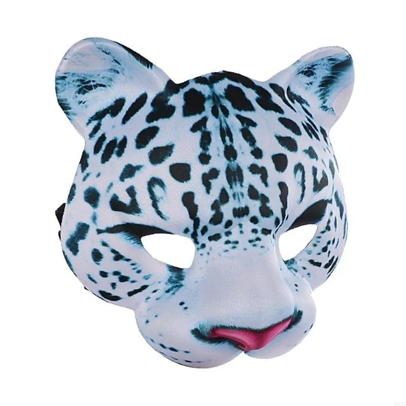 

B95F Snow Leopard Mask Masquerade Mask Half Face Mask Halloween Party Costume Accessory For Men Women Masquerade Cosplay
