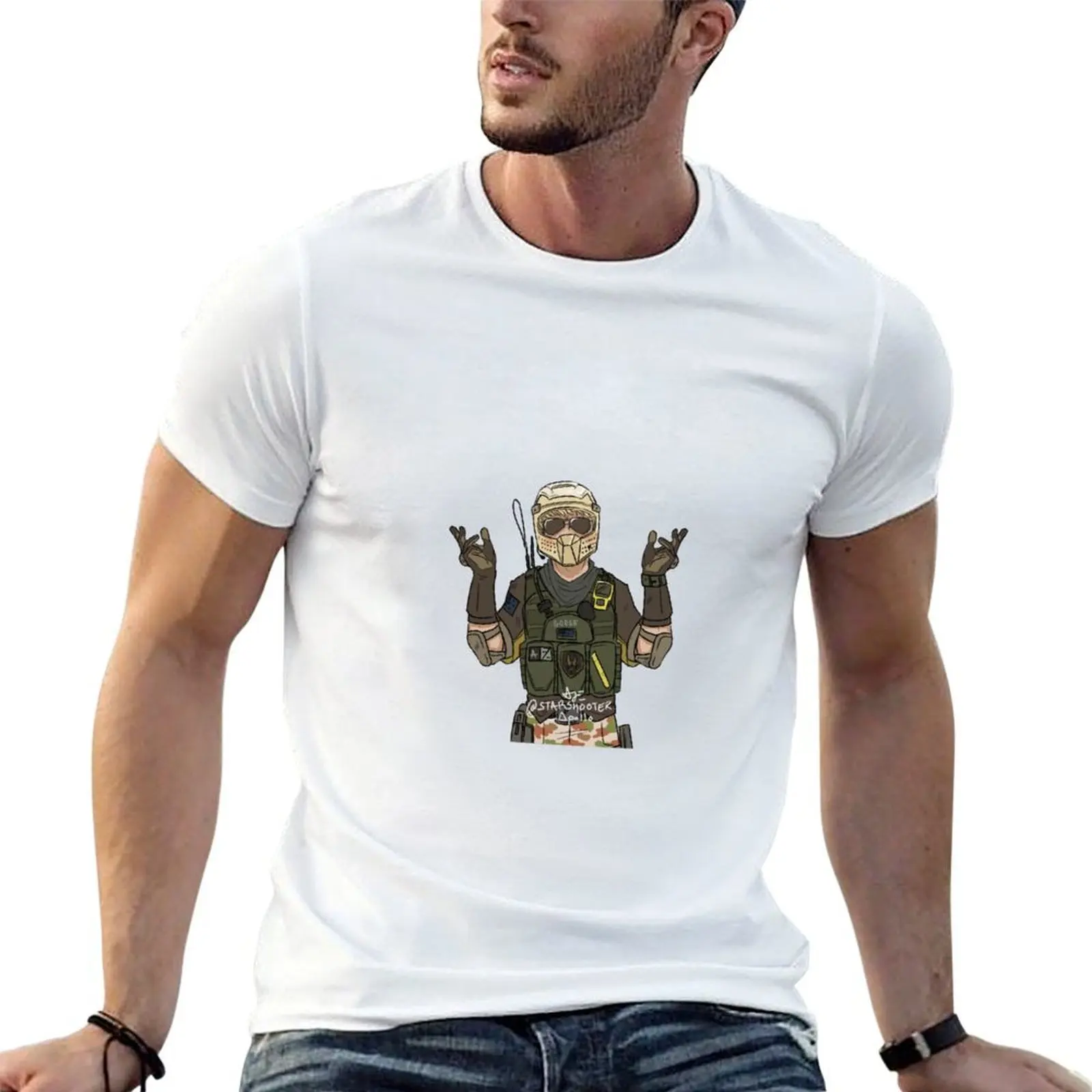 MOZZIE THE AUSSIE T-Shirt oversize t-shirts man korean fashion mens t shirt graphic