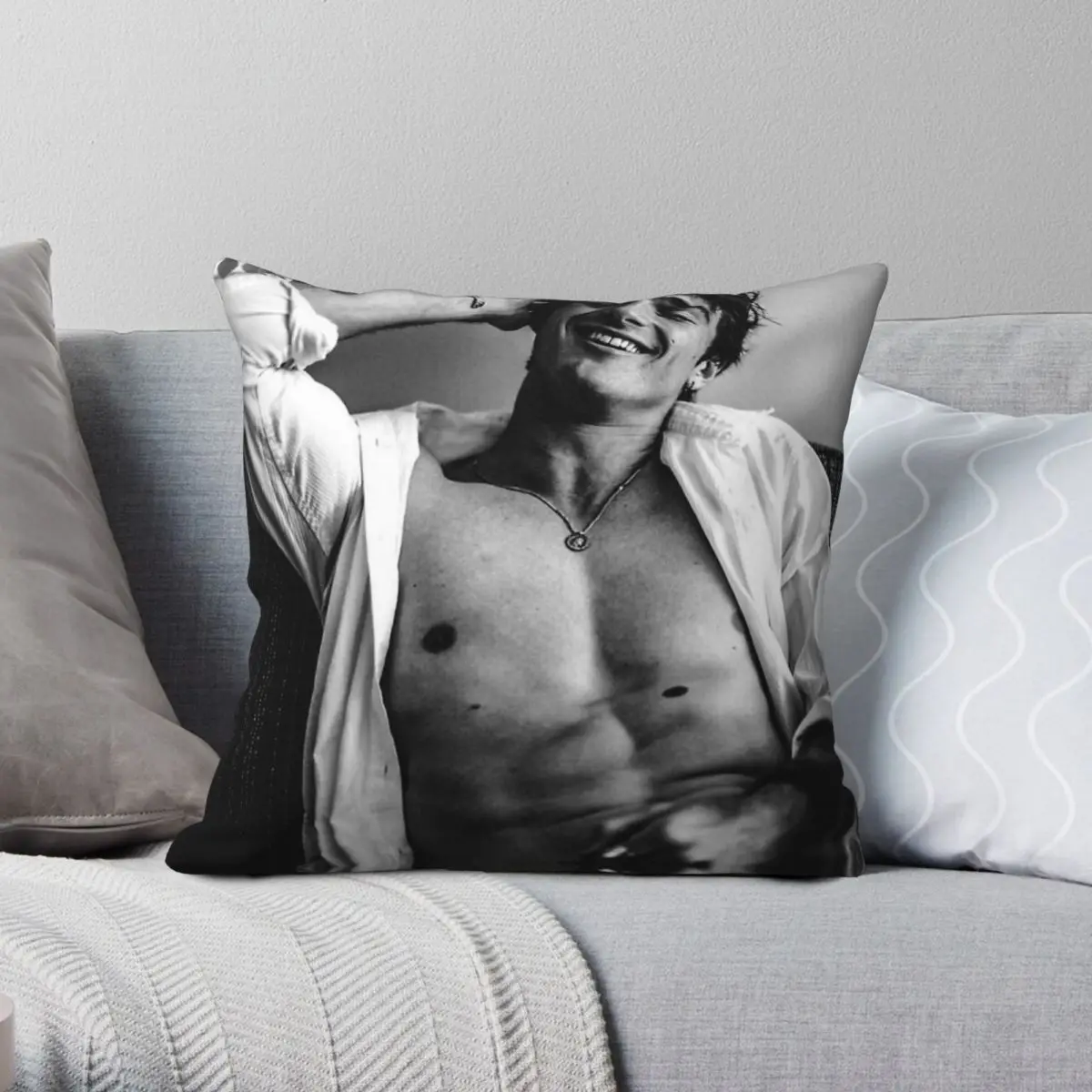 Jacob Elordi Model Square Pillowcase Polyester Linen Velvet Creative Zip Decorative Throw Pillow Case Car Cushion Cover