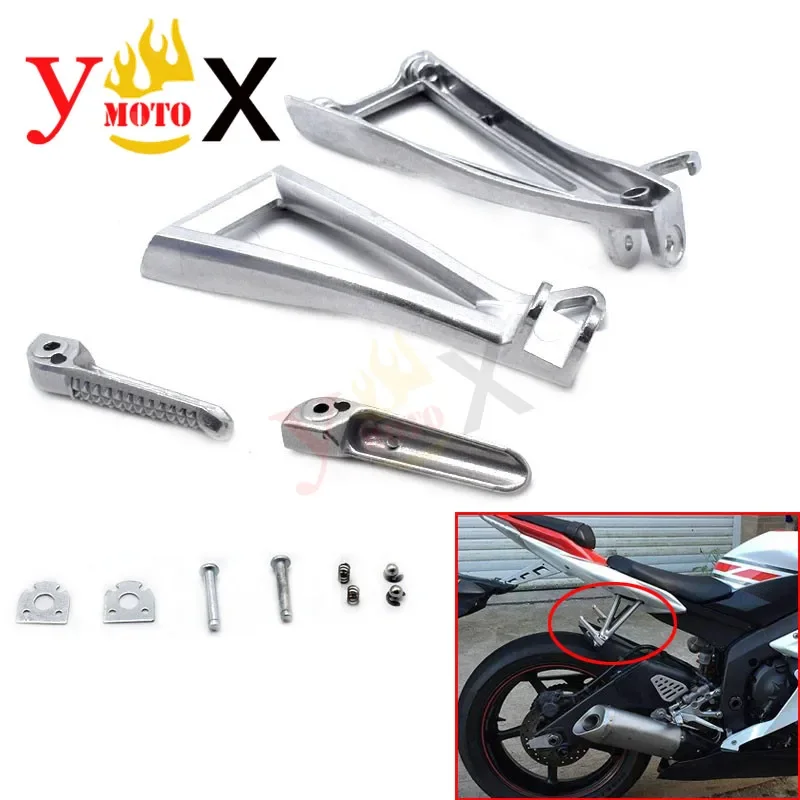 

Motorcycle Rear Footpeg Foot pegs Footrest Pedals W/ Bracket For Yamaha YZF-R6 R6 YZFR6 2006-2016 2007 2008 2009 2010 2011 2012
