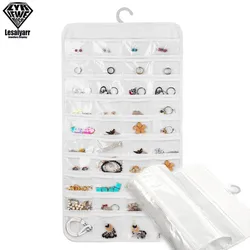 72 Pocket Jewelry Hanging PVC Storage Organizer Holder Earring Bag Pouch Display Transparent