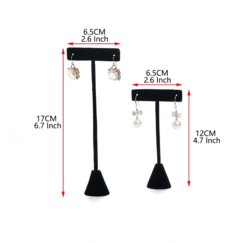 Black Velvet Jewelry Earring Display Ear Stud Holder Metal Stand Hanger Show Rack Jewelry Display for Window Display