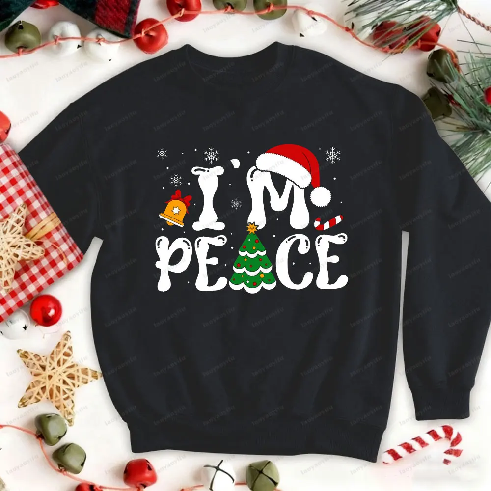 Casal engraçado feio moletom de natal eu veio na paz moletom eu sou paz camisola casal sujo humor natal meme moletom com capuz