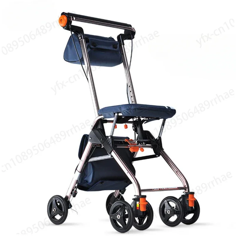 Elderly Walker Can Sit Ultra-Light Portable Lightweight Elderly Walker Trolley