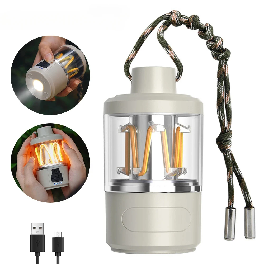 Vintage Camping Lantern Light Bright Portable Flashlight Stepless Dimming, Portable Mini Tent Light for Camping Hiking Emergency