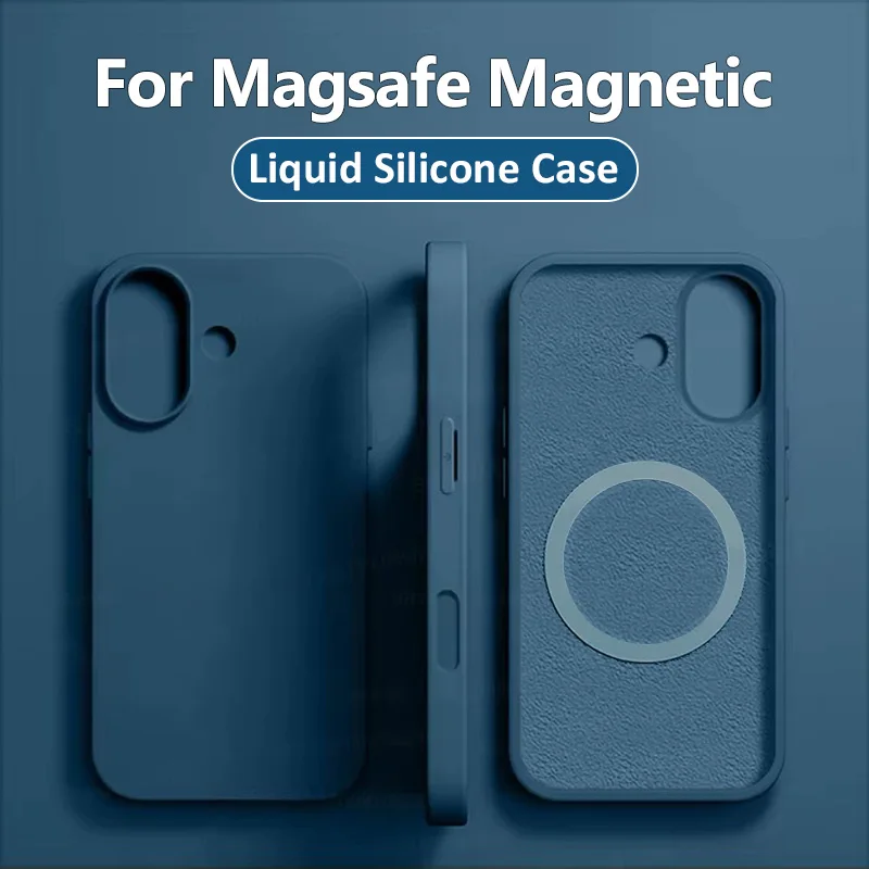 New For Magsafe Luxury Magnetic Cases For Apple iPhone 16 15 13 Pro Max Phone Case Liquid Silicone Wireless Charging Back Cover