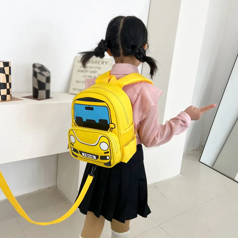 Boy Girl Cartoon Animal Car Print Schoolbags Lager Capacity School Backpack Kindergarten School Backpacks Kids Bag