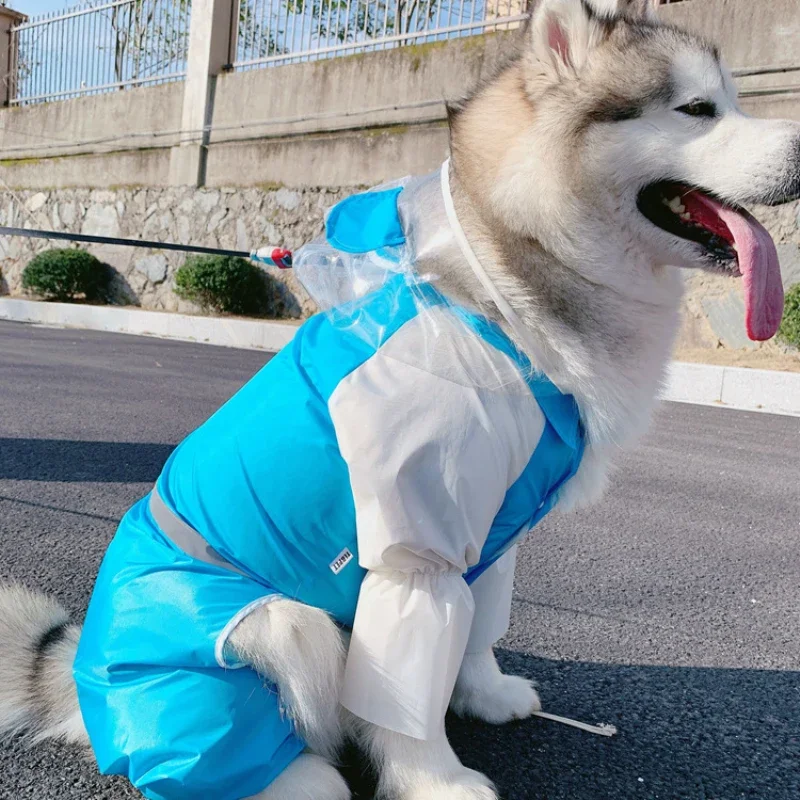 Chubasquero para perros, ropa impermeable para mono para perros, Corgi Golden Retriever, Labrador, Husky siberiano, ropa grande para perros, envío directo